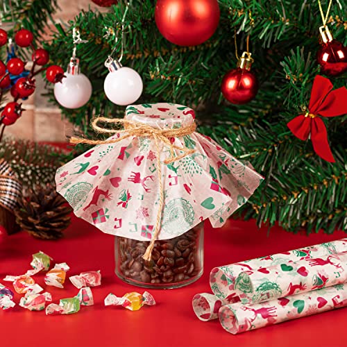 KVCSYAW 100 Pcs Christmas Wax Paper for Food, Wax Paper Sheets Deli Paper Sandwich Wrap Candy Cookies Wraps, Waterproof Oil-proof Picnic Basket Liners with Reindeer Pattern for Kitchen Handmade Food - Image 5