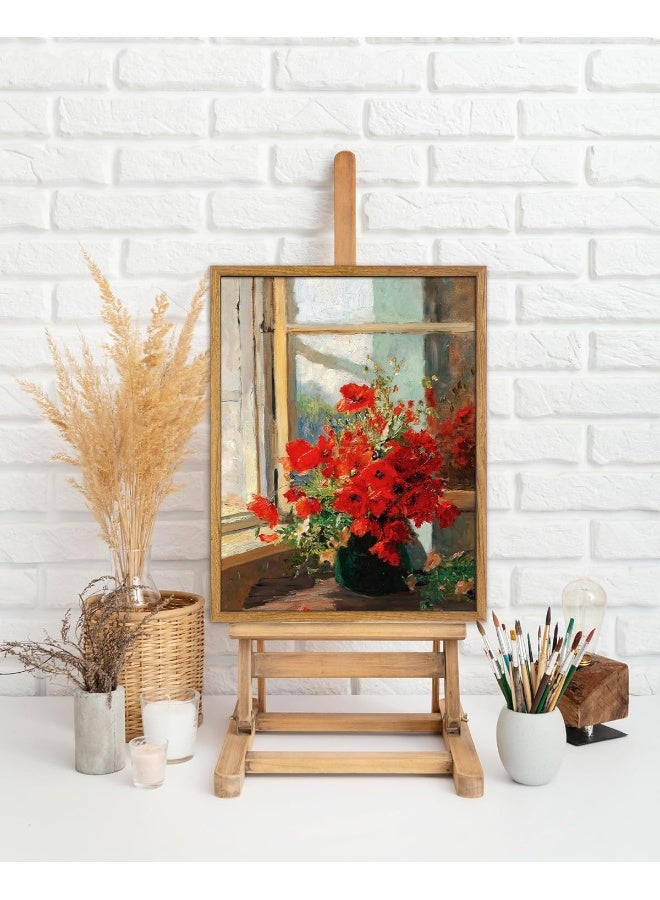 UPWOIGH Red Poppies Framed Wall Art, Vintage Wall Art, Modern Farmhouse Decor, Red Flowers Print, Antique Wall Decor 12x16in - Image 3