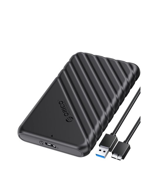 2.5 Inch External Hard Drive Enclosure USB 3.0 to SATA III for 7mm & 9.5mm SATA HDD SSD Tool Free [Support UASP] Black (25PW1-U3)