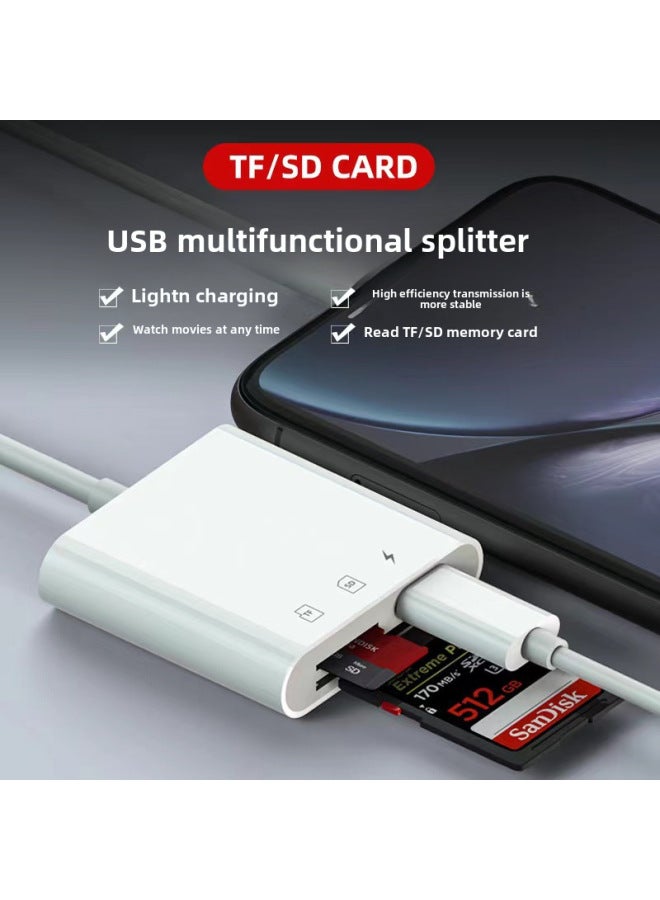 قارئ بطاقات متعدد الوظائف بأربعة في واحد 
محطة إرساء من نوع Type-C 
محول عالي السرعة USB 3.0 إلى TF/SD 
حل متكامل لجميع احتياجاتك - Image 1