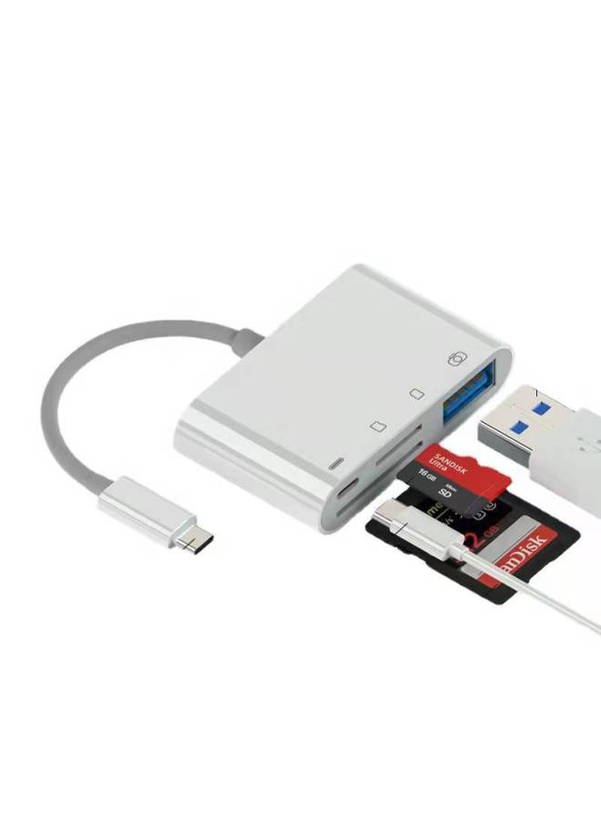 قارئ بطاقات متعدد الوظائف بأربعة في واحد 
محطة إرساء من نوع Type-C 
محول عالي السرعة USB 3.0 إلى TF/SD 
حل متكامل لجميع احتياجاتك - Image 5