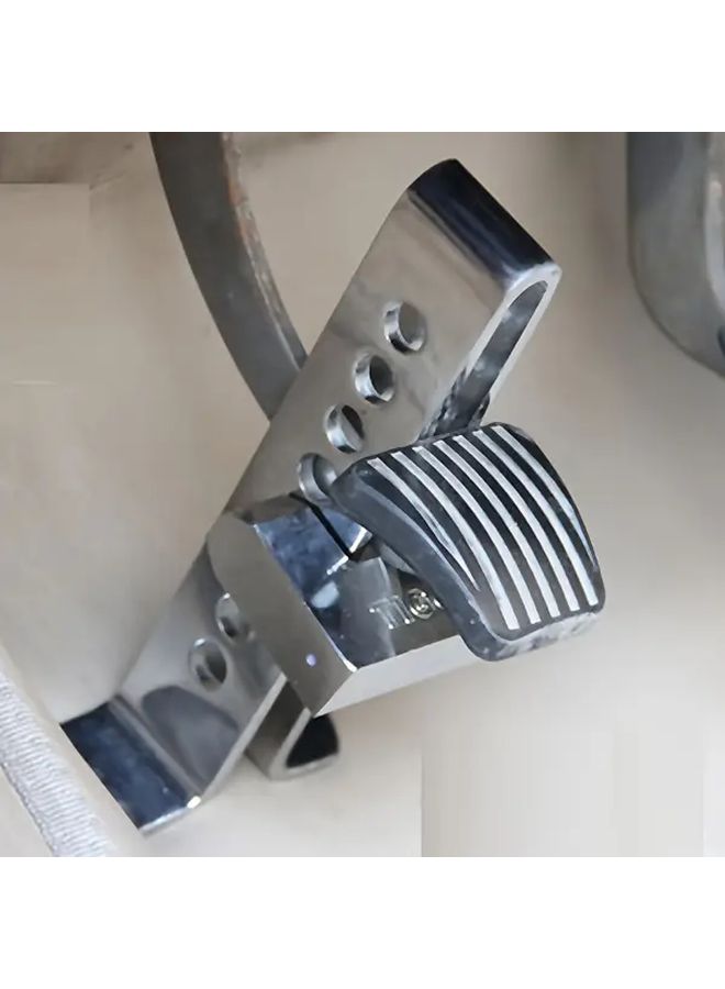 Stainless Steel Brake Pedal Lock Silvery Anti Pry Anti Drill Keyed Vehicle Throttle Accelerator Protection Accessory - Image 1
