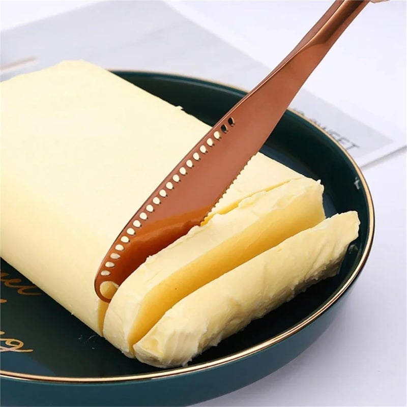 1Pcs Stainless Steel Jam Knife, Butter Hole, Cheese Dessert, Kitchen Cutting Tool(Color-1) - Image 2