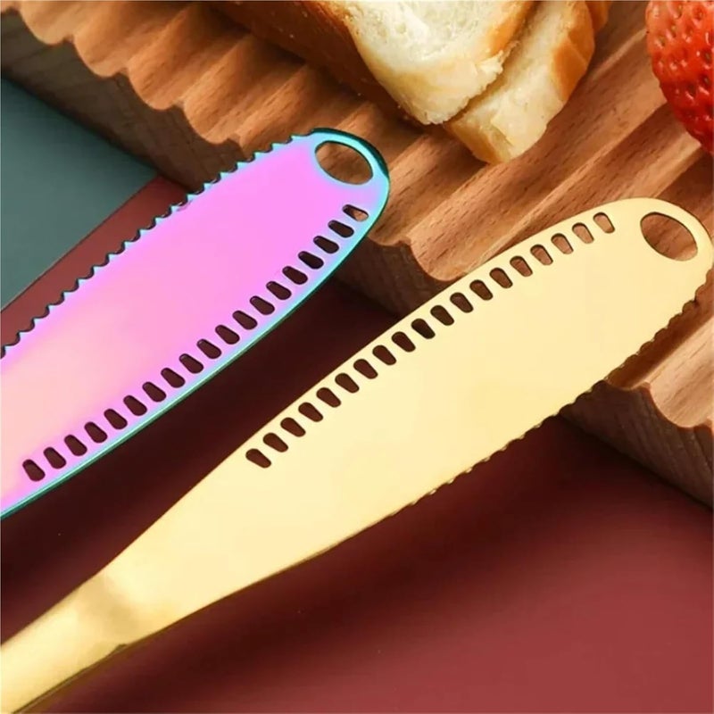 1Pcs Stainless Steel Jam Knife, Butter Hole, Cheese Dessert, Kitchen Cutting Tool(Color-1) - Image 4