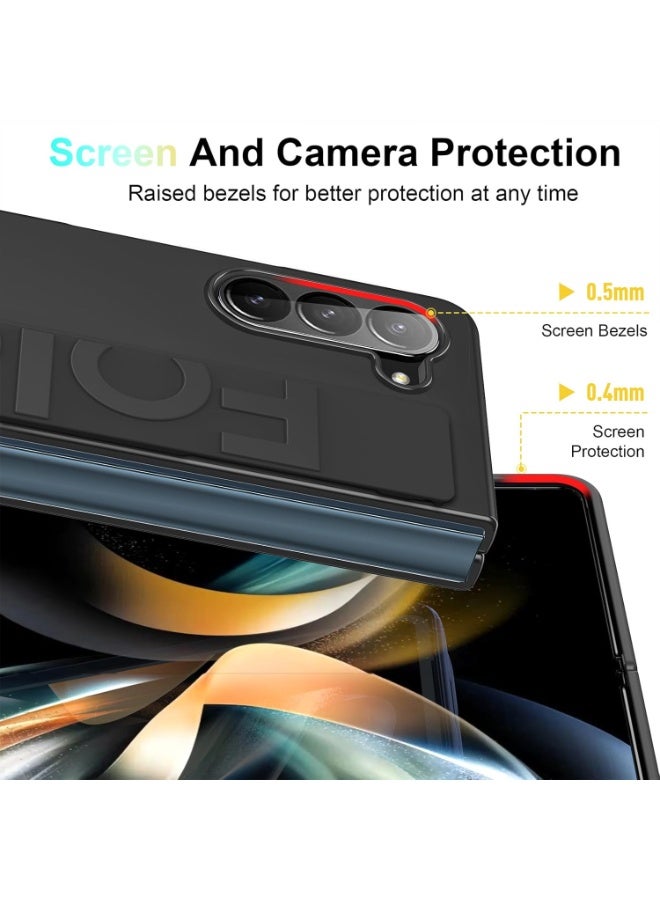 X-level Samsung Galaxy Z Fold 6 Case Cover with Hand Strap, Anti-Scratch Shockproof PC Wristband Cover Thin Protective Phone Case for Samsung Galaxy Z Fold 6 (Black) - Image 3