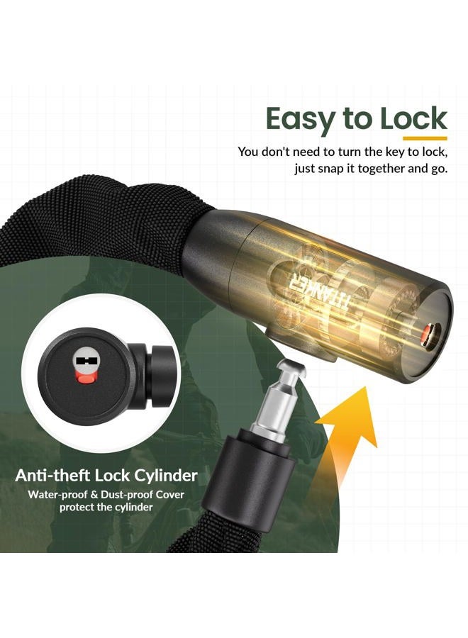 Titanker Heavy Duty Bicycle Lock Chain with Keys - 3 Feet Anti-Theft Lock for Bikes, Motorcycles, Doors, Gates, Fences, Grills (6mm Thick) - Image 3