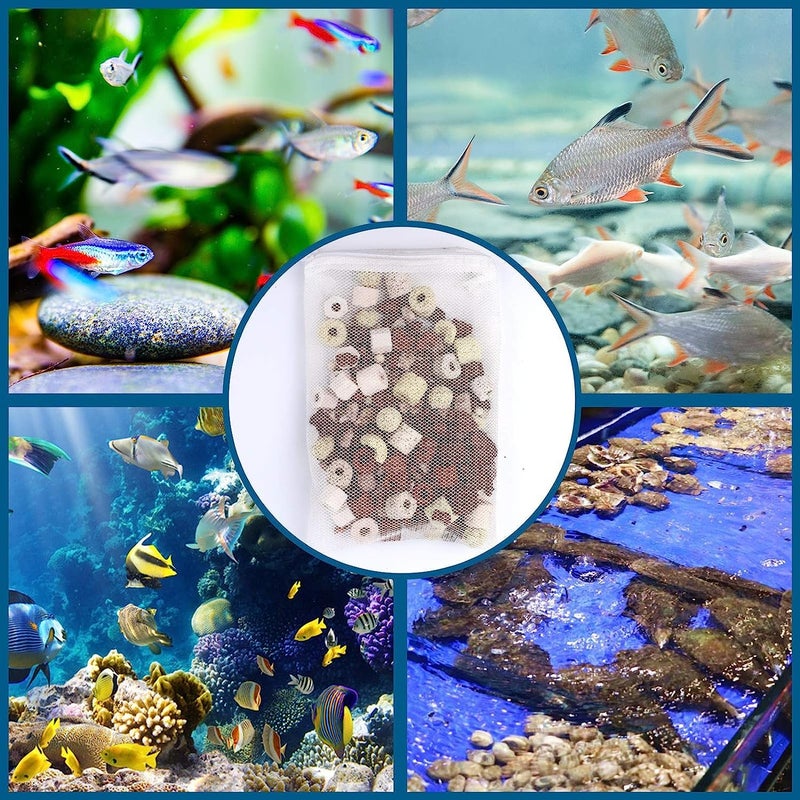 VAYINATO ® Filter Media Bags 10 PCS (White) Aquarium Mesh Nylon Filter Media Net Bags with Zipper for Pellet Carbon, Ammonia Remover, Ceramic Rings, Bio Balls (500G) by Petzlifeworld - Image 5