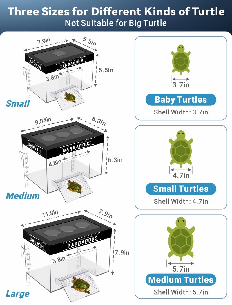 GOZILLA Adjustable Turtle Basking Platform, 11.8x7.9x7.9''Acrylic Turtle Topper & Dock, Hanging Platform Enclosure Warm Room for Turtles, Small Reptiles.(Large) - Image 3