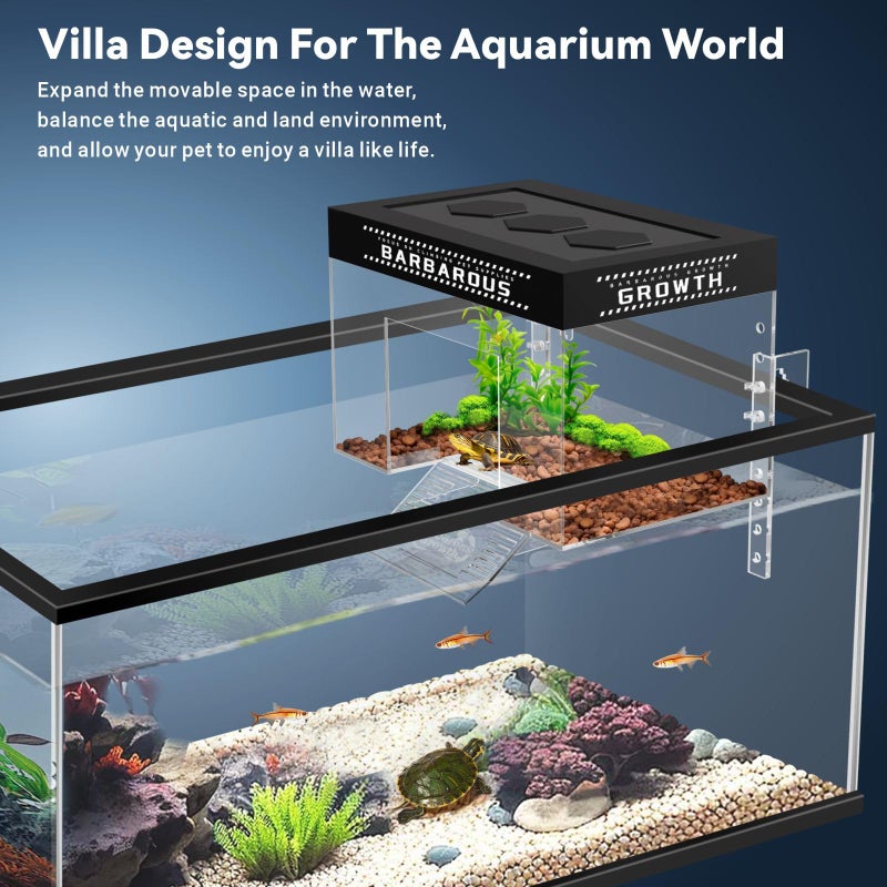GOZILLA Adjustable Turtle Basking Platform, 11.8x7.9x7.9''Acrylic Turtle Topper & Dock, Hanging Platform Enclosure Warm Room for Turtles, Small Reptiles.(Large) - Image 4