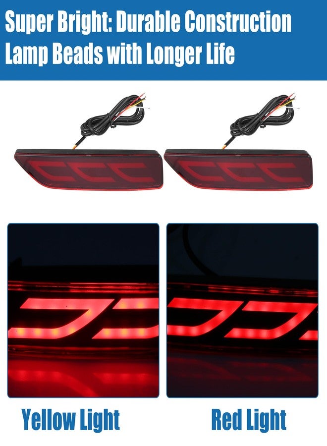 A ABSOPRO Rear Bumper Reflector Fog Brake Driving Tail Turn Signal Light Red Amber LED for Honda CRV 2007 2008 2009 Plastic Red Lens 1 Pair - Image 2