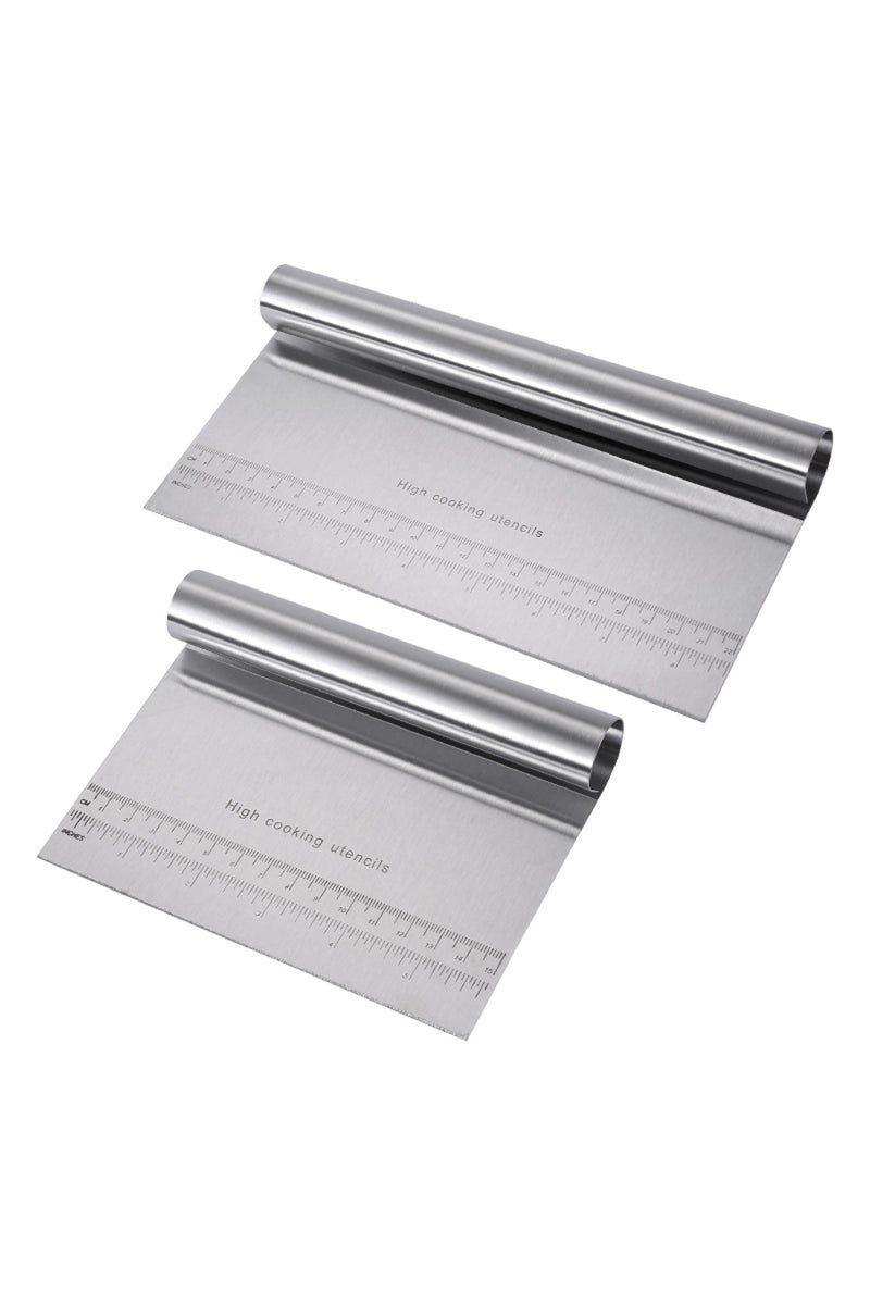 قطعتان من مبشرة العجين المصنوعة من الفولاذ المقاوم للصدأ، مكشطة عجين، قطاعة معجنات