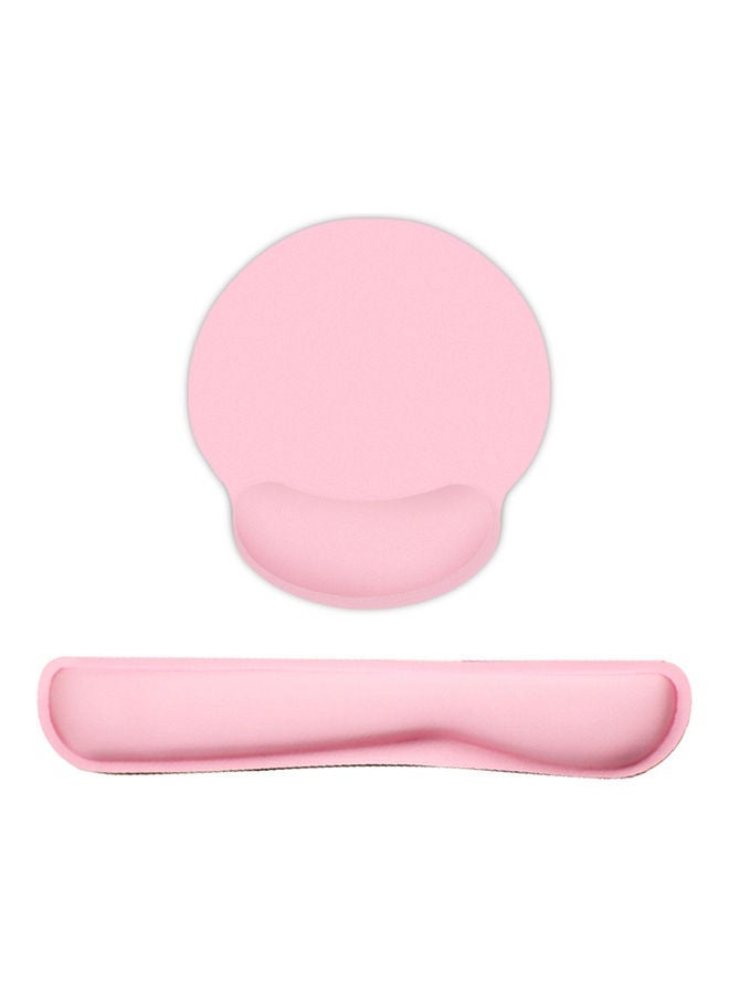 NIBEMINENT Keyboard Wrist Rest and Mouse Pad Set Pink - Image 1