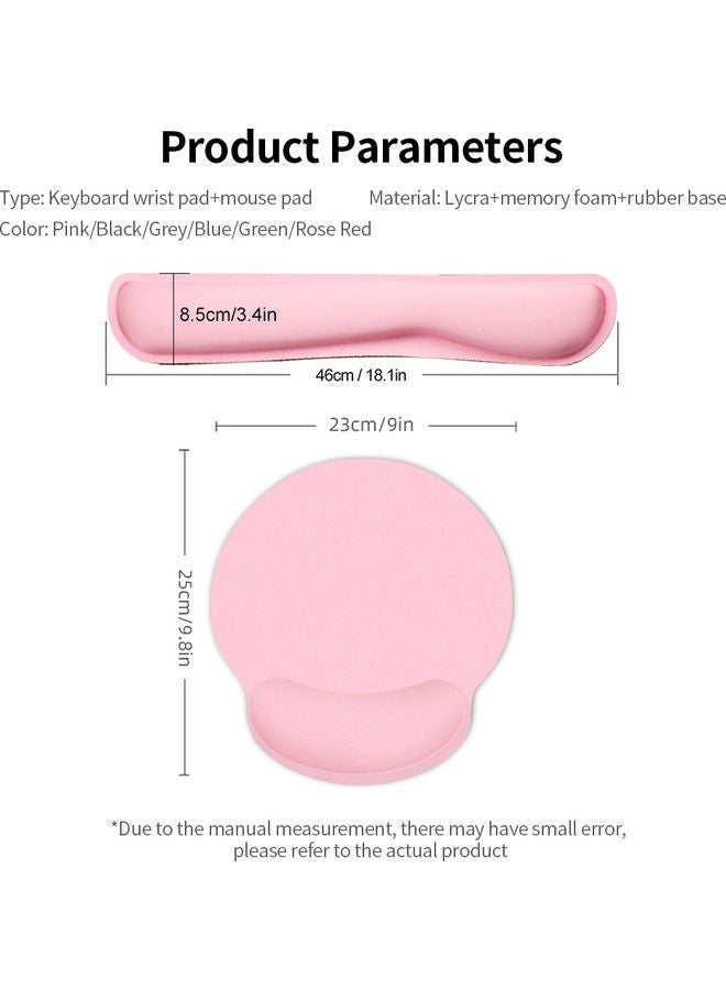 NIBEMINENT Keyboard Wrist Rest and Mouse Pad Set Pink - Image 2