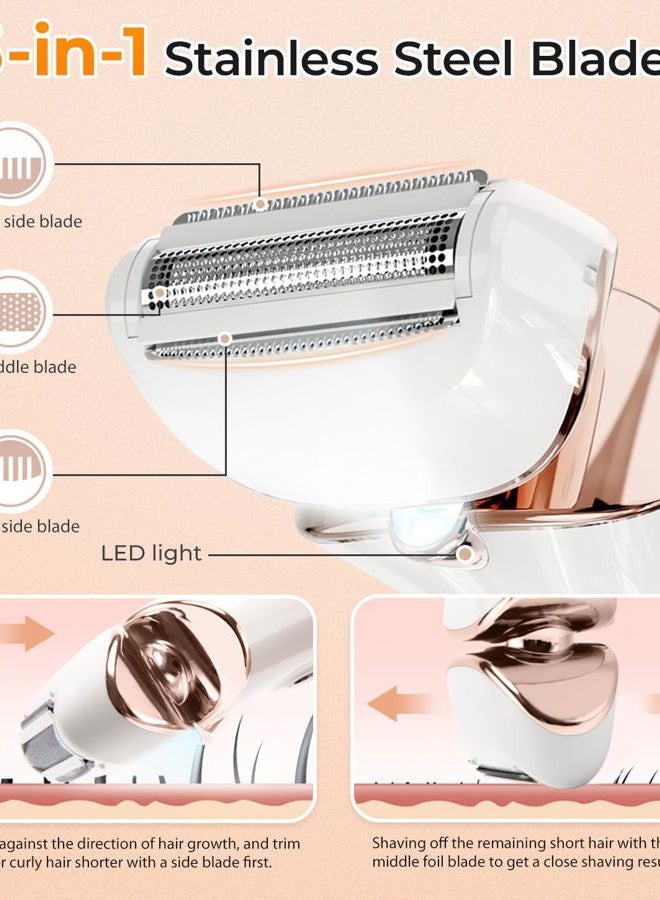 pritech Electric Shaver for Women - Cordless Ladies Shaver, Lady Razor for Legs, Arm, Underarms, Bikini, USB Rechargeable Razor Wet & Dry Waterproof Razor for Woman - Image 3