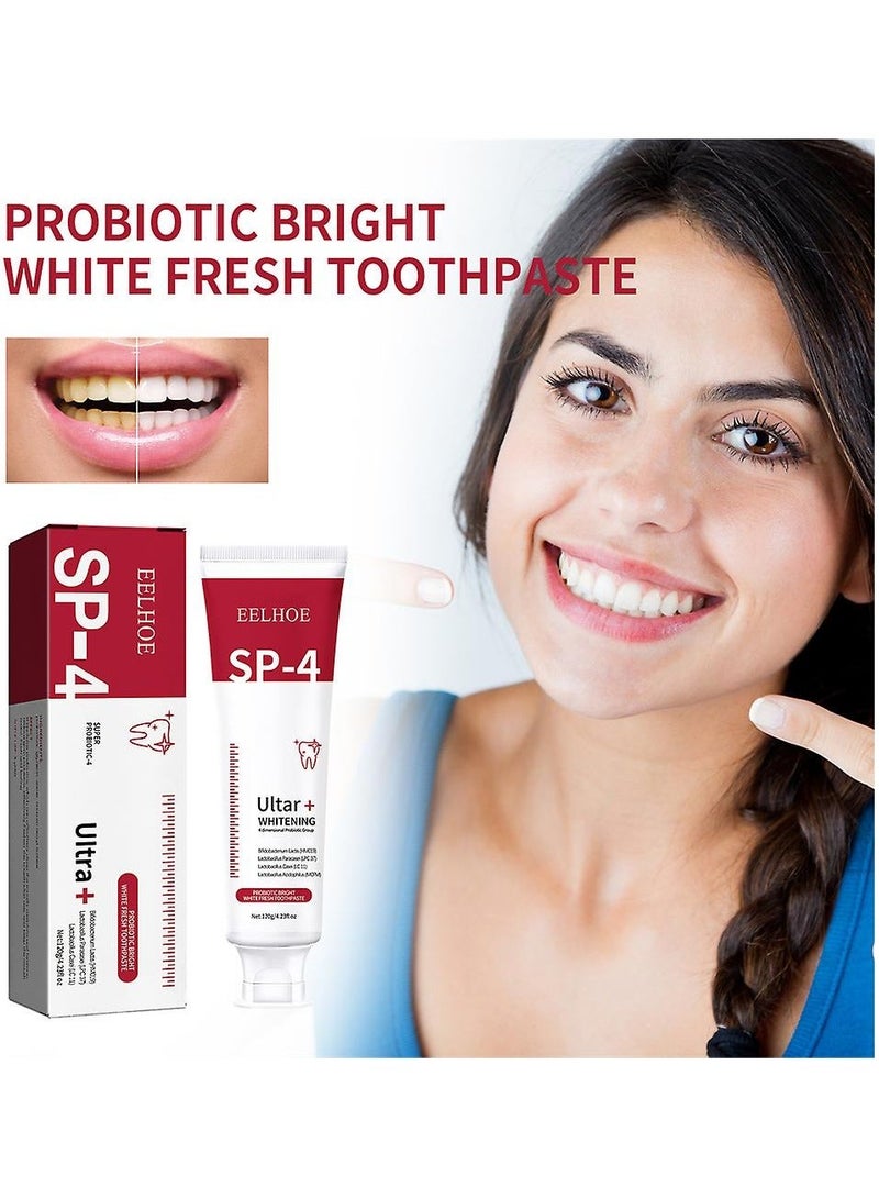 EELHOE New Probiotic Toothpaste Sp-4 Brightening Whitening Toothpaste Protect Gums Fresh Breath Mouth Teeth Cleaning Health Tooth - Image 4