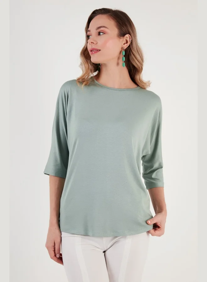 Lela Lela Standard Fit Crew Neck Three Quarter Sleeve 2-Pack Blouse Women's BLOUSE 5861416YS2