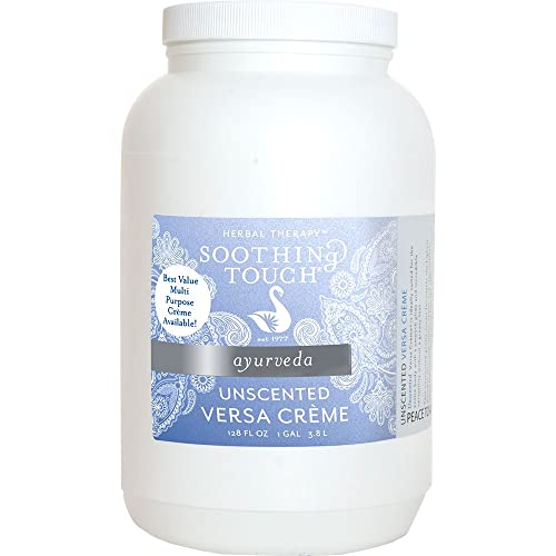 Soothing Touch Unscented Versa Creme Enhanced Skin Respiration for Face And Body Maximum Moisture Repair Rejuvenation NonGreasy Professional Massage Cream 1 Gallon