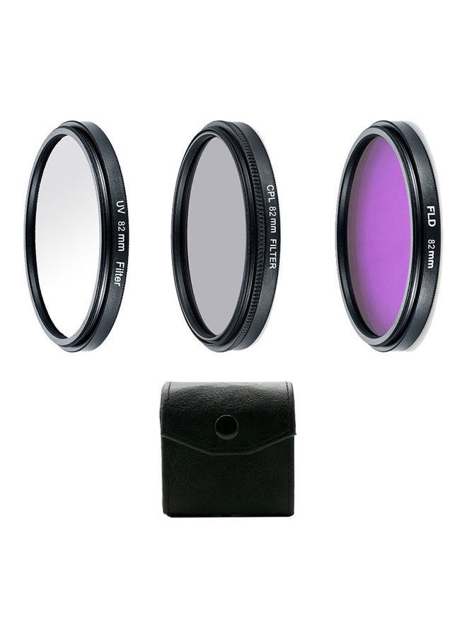 NIBEMINENT 3-Piece Professional UV CPL Polarizer FLD Photo Photography Filter Kit Black  - Image 1