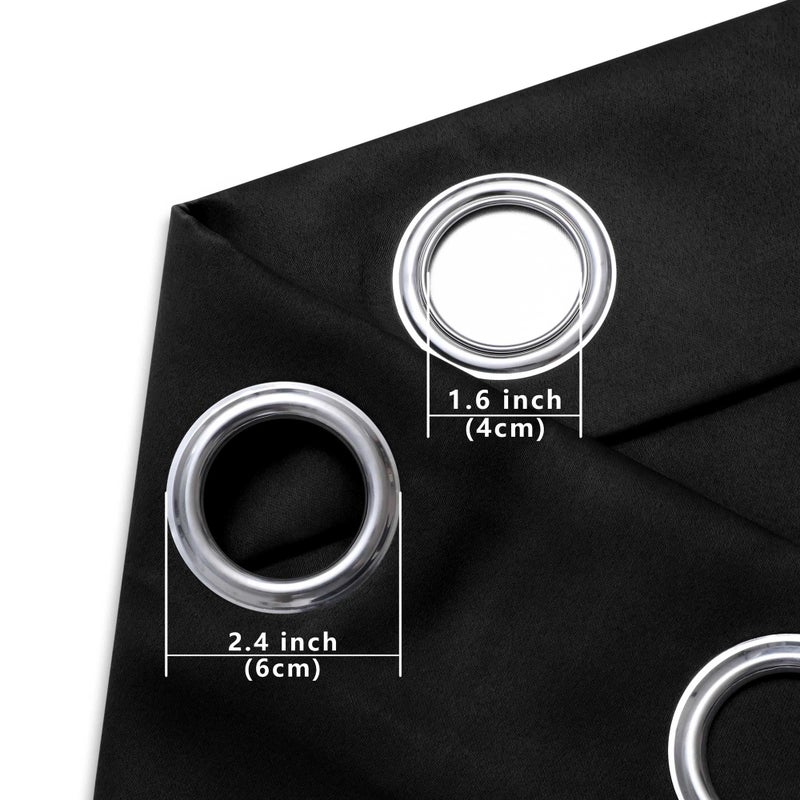 Pitalk Short Blackout Curtains For Bedrooom 2 Panels Halloween Decor Grommet 24 Inch Length Room Darkening Small Window Curtains For Basement Bathroom Kitchen Black - Image 3