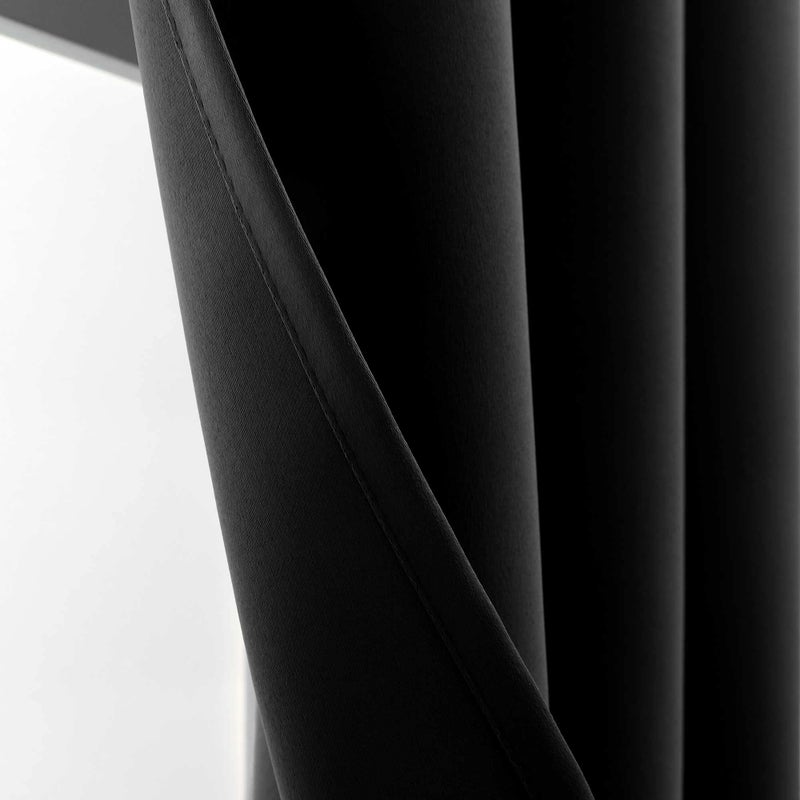 Pitalk Short Blackout Curtains For Bedrooom 2 Panels Halloween Decor Grommet 24 Inch Length Room Darkening Small Window Curtains For Basement Bathroom Kitchen Black - Image 5