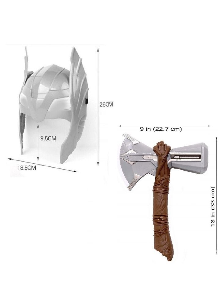 بريميم طقم زي ثور للأطفال - خوذة البطل الخارق وفأس المعركة - لعبة تقمص الأدوار - Image 3