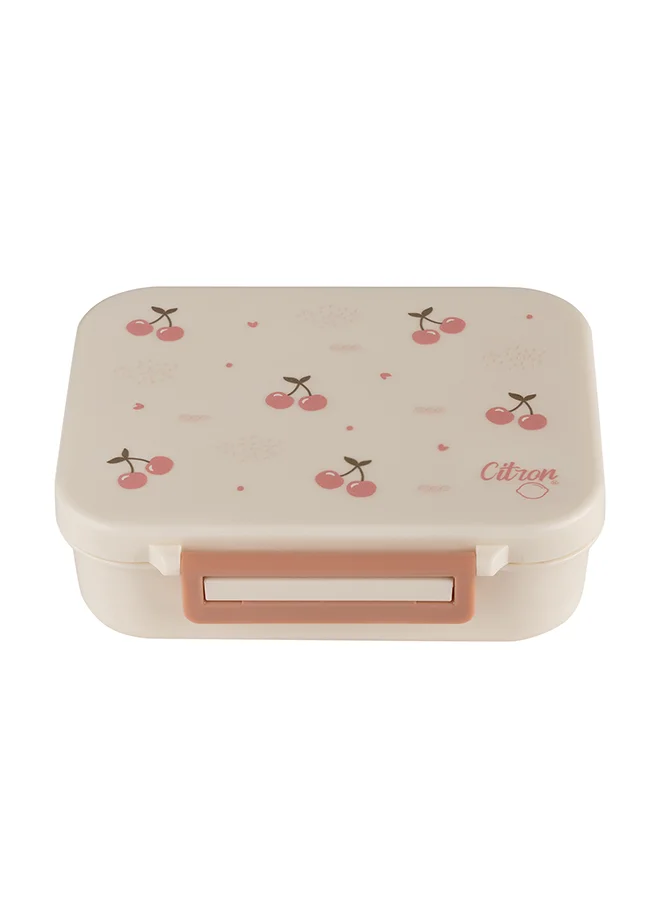 سترون Tritan Snackbox With 3 Compartments For Kids, Leak Proof And Bpa Free - Cherry