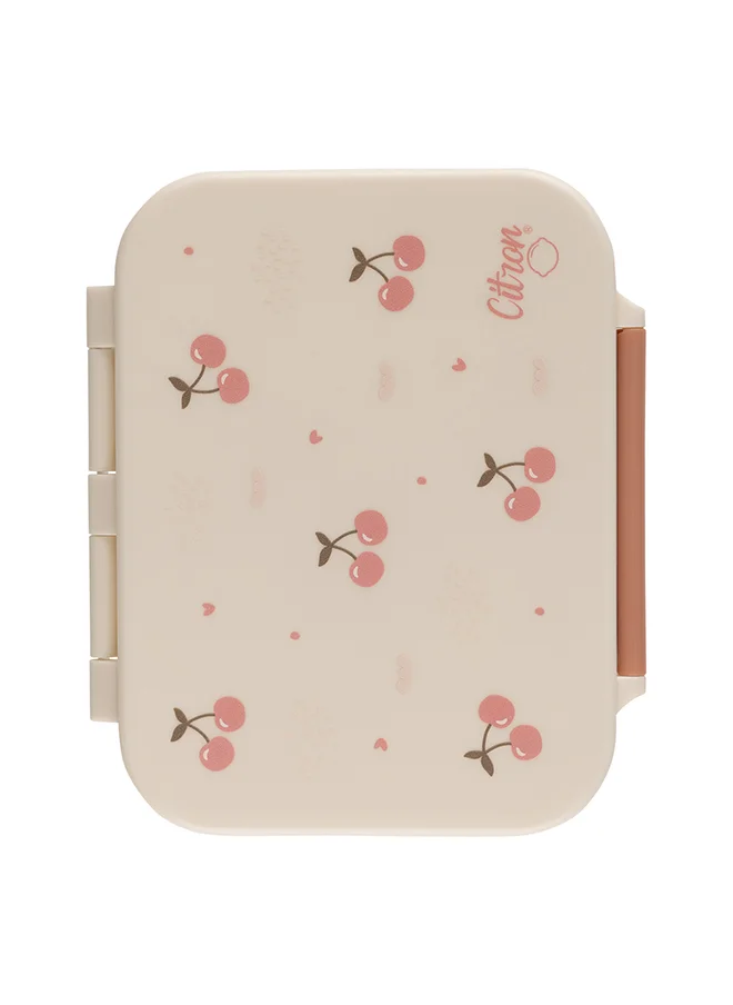 سترون Tritan Snackbox With 3 Compartments For Kids, Leak Proof And Bpa Free - Cherry