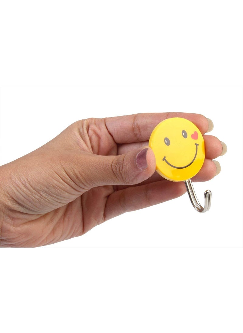 Wofier Wofier Plastic Smiley Self Adhesive Wall Hanging Hooks Load Capacity Upto 2kg Set of 3pcs  - Image 3