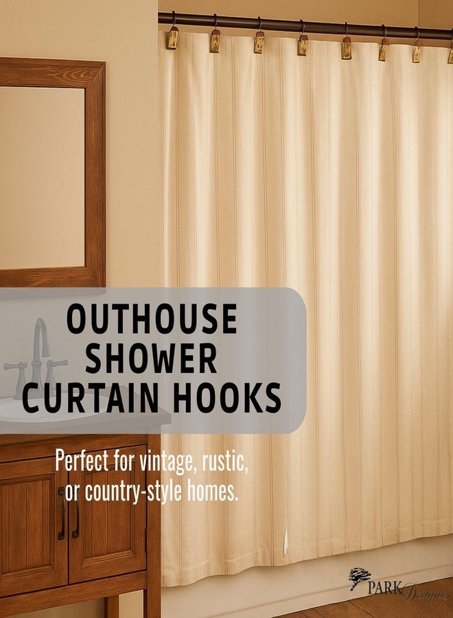 Park Designs Outhouse Shower Curtain Hooks | Decorative Rustic Bathroom Curtain Hook Set of 12 | Hand-Painted Resin with Vintage Country Charm | Farmhouse Bath Accessory for Themed Décor | Durable & - Image 2