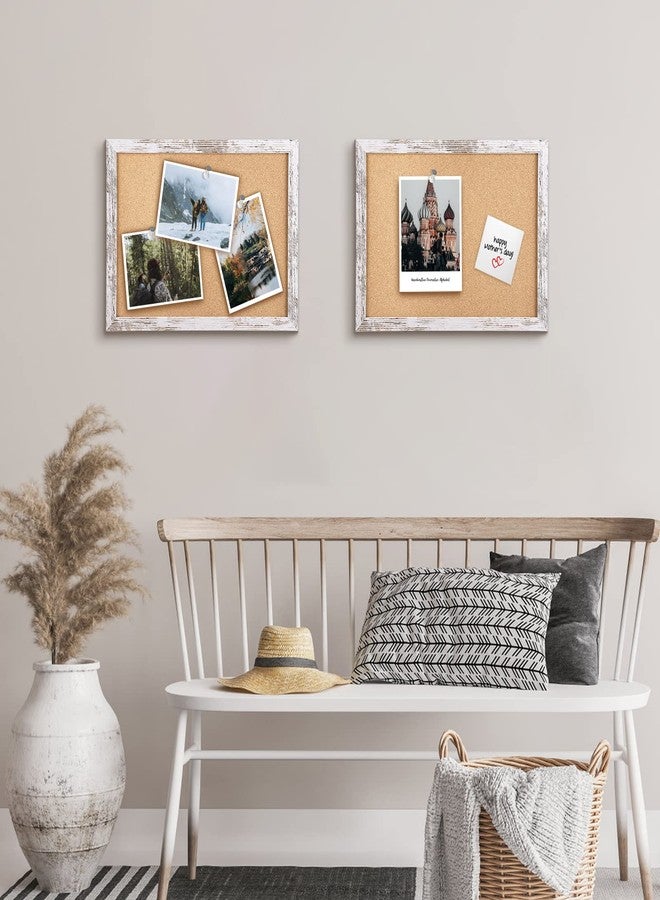 Aitakatta Cork Board Bulletin Board, 14.2x10.2 inches Decorative Hanging Framed Cork Boards for Walls, Pin Board Vision Board for School Home Office, Bulletin Board with White Wood Frame (2636,WH,2pc) - Image 4