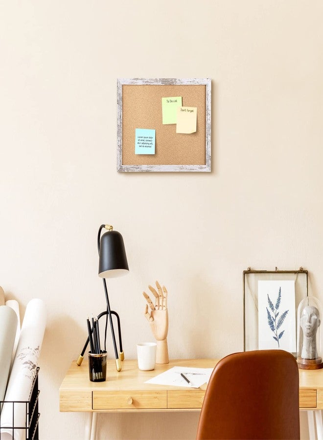 Aitakatta Cork Board Bulletin Board, 14.2x10.2 inches Decorative Hanging Framed Cork Boards for Walls, Pin Board Vision Board for School Home Office, Bulletin Board with White Wood Frame (2636,WH,2pc) - Image 5