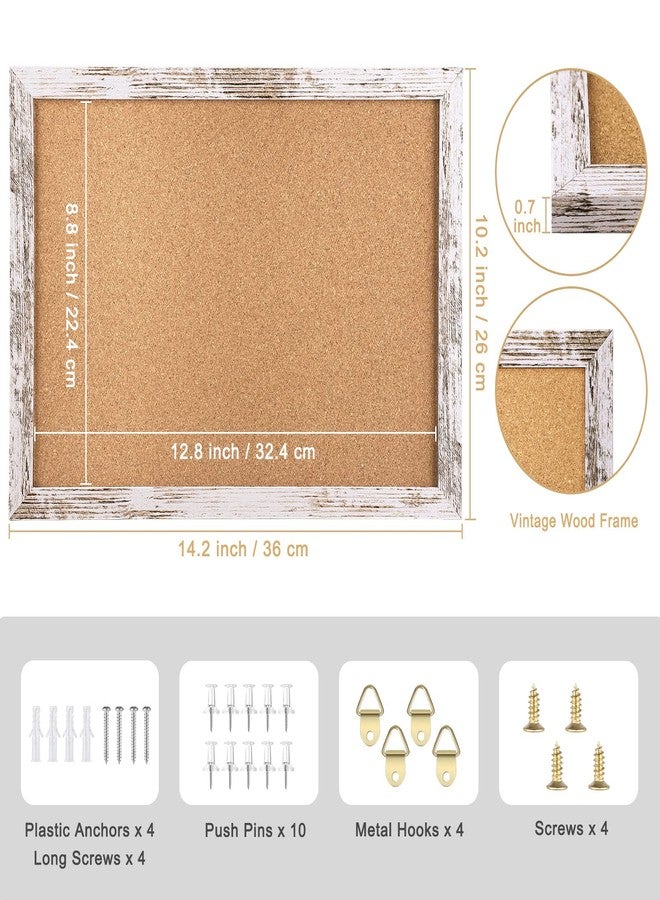 Aitakatta Cork Board Bulletin Board, 14.2x10.2 inches Decorative Hanging Framed Cork Boards for Walls, Pin Board Vision Board for School Home Office, Bulletin Board with White Wood Frame (2636,WH,2pc) - Image 2