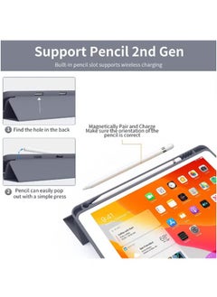 LCYLJGY Case for iPad 9th/8th/7th Generation 10.2 inch Auto Sleep/Wake Slim Lightweight Trifold Stand Smart Cover Soft TPU Back Case with Pencil Holder for iPad 10.2 2021/2020/2019  - Image 4