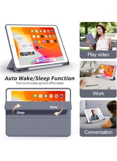 LCYLJGY Case for iPad 9th/8th/7th Generation 10.2 inch Auto Sleep/Wake Slim Lightweight Trifold Stand Smart Cover Soft TPU Back Case with Pencil Holder for iPad 10.2 2021/2020/2019  - Image 5
