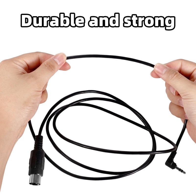 BTFO 2pcs Type A 3.5mm/0.14in TRS to Male 5-Pin DIN MIDI Cable Adapter, 1.5m/59in Long TRS to Multi-Directional 5 Pin MIDI Jack Cable Cord for Keyboards Synths & DAWs (Black) - Image 4