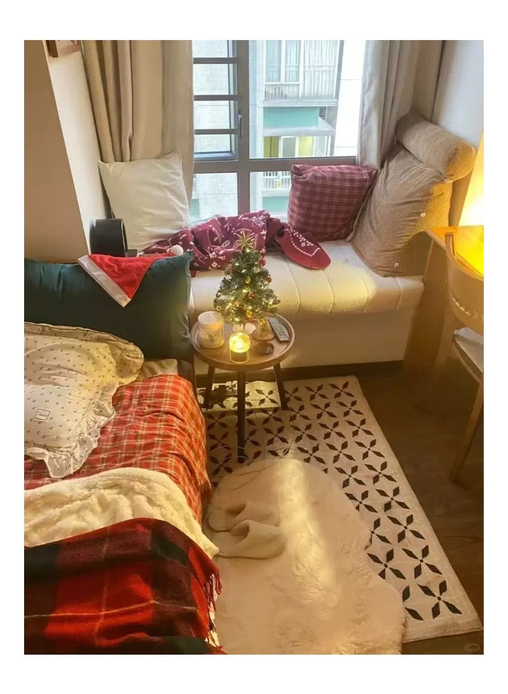 AYY HOME Modern living room round side table with natural wood tabletop, suitable for living room, bedroom sofa side table, space saving 40*40*49cm - Image 4