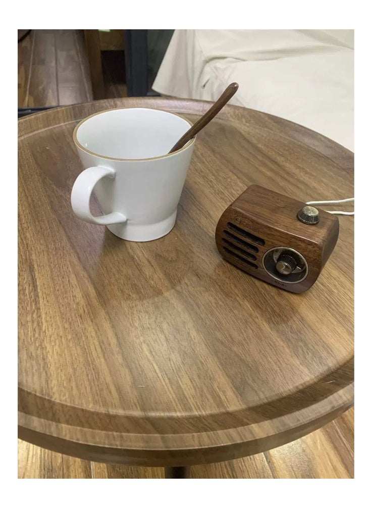 AYY HOME Modern living room round side table with natural wood tabletop, suitable for living room, bedroom sofa side table, space saving 40*40*49cm - Image 5