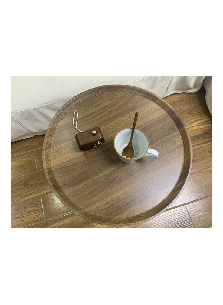 AYY HOME Modern living room round side table with natural wood tabletop, suitable for living room, bedroom sofa side table, space saving 40*40*49cm - Image 3