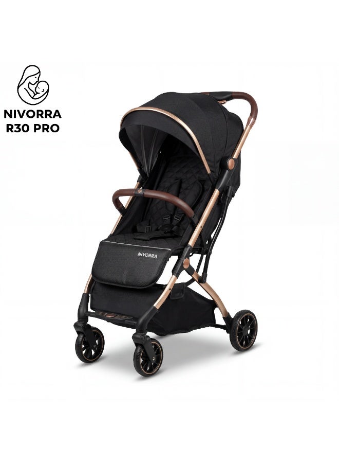 Nivorra Premium Lightweight Baby Stroller with Aluminum Frame, Leather Handle & Compact Travel Fold – Multi-Position Reclining Seat & Storage Basket -  8.5 kg - Image 1