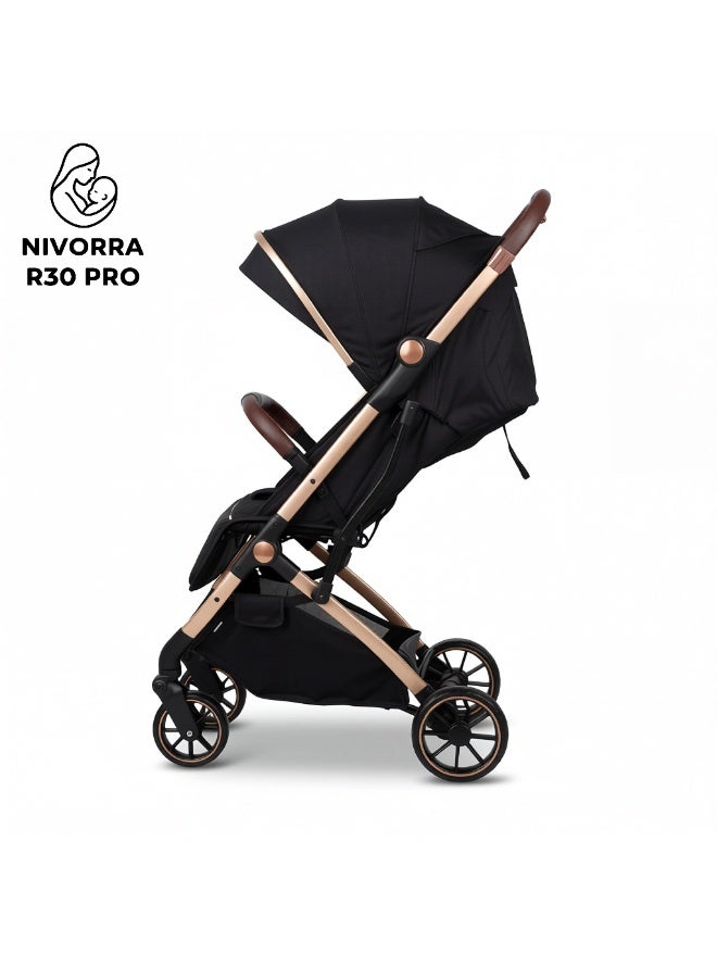 Nivorra Premium Lightweight Baby Stroller with Aluminum Frame, Leather Handle & Compact Travel Fold – Multi-Position Reclining Seat & Storage Basket -  8.5 kg - Image 4
