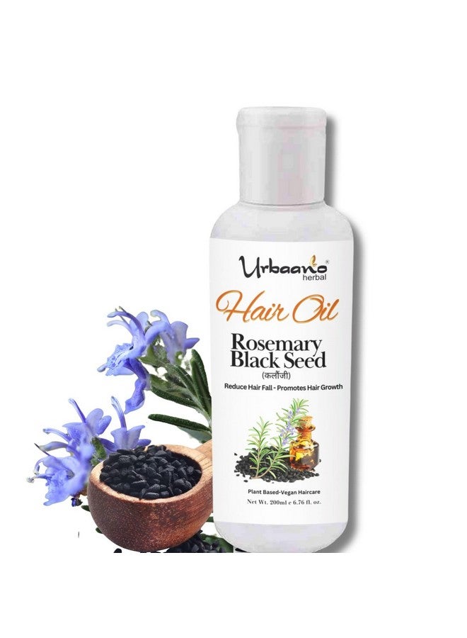 Urbaano herbal Rosemary & Black Seed (Kalonji) Hair Growth Oil for Scalp Nourishment, Controls Hair Fall & Hair Strengthening - 100% Pure & Natural Undiluted Cold Pressed Oils, 200ml - Image 1