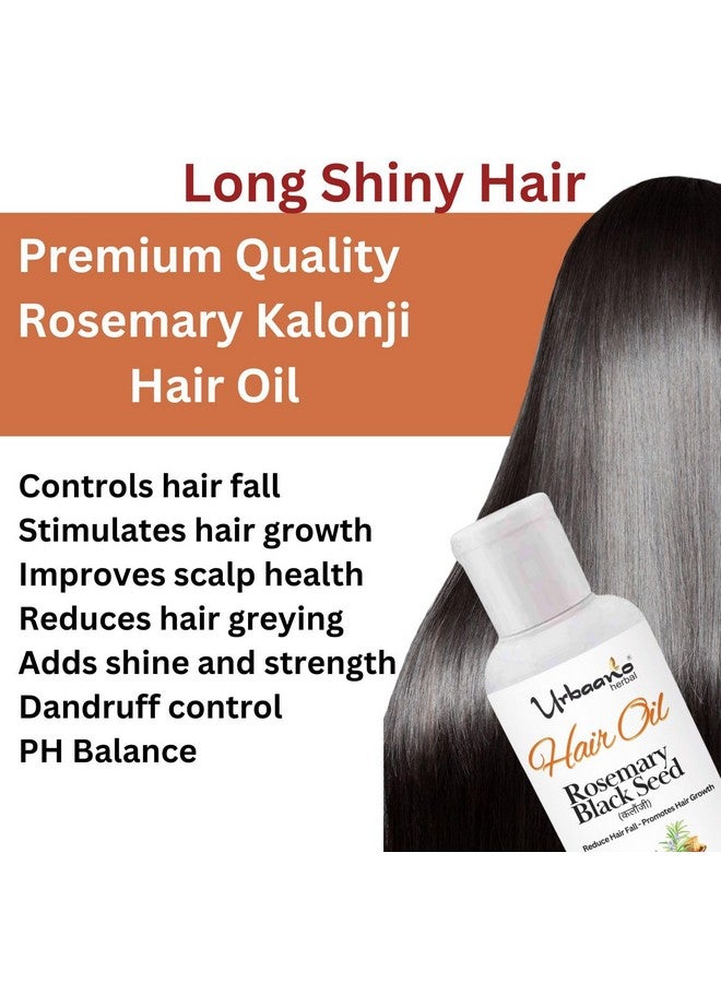 Urbaano herbal Rosemary & Black Seed (Kalonji) Hair Growth Oil for Scalp Nourishment, Controls Hair Fall & Hair Strengthening - 100% Pure & Natural Undiluted Cold Pressed Oils, 200ml - Image 3