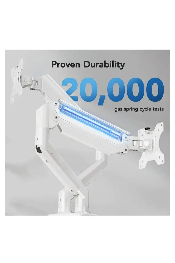 Snooe Full Motion Tilt Swivel dual monitor arm stand with Clamp and Grommet Base for  Screen Monitor - Image 5