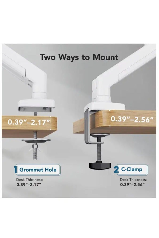 Snooe Full Motion Tilt Swivel dual monitor arm stand with Clamp and Grommet Base for  Screen Monitor - Image 2