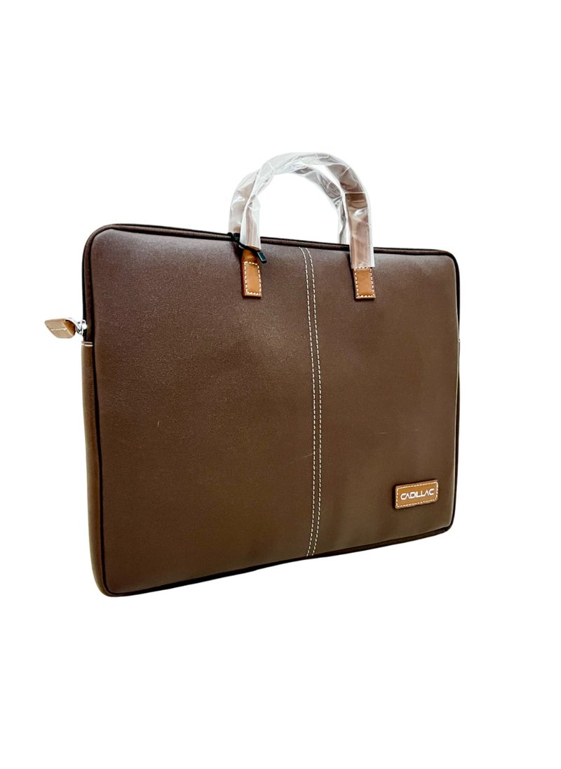 Generic - LAPTOP BAG 14" PU HIGH QUALITY LAPTOP/IPAD CASE WITH SUPERIOR LINING AND CUSHIONING DARK BROWN - Image 1