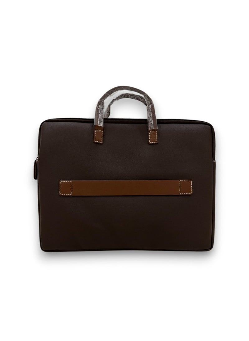 Generic - LAPTOP BAG 14" PU HIGH QUALITY LAPTOP/IPAD CASE WITH SUPERIOR LINING AND CUSHIONING DARK BROWN - Image 1