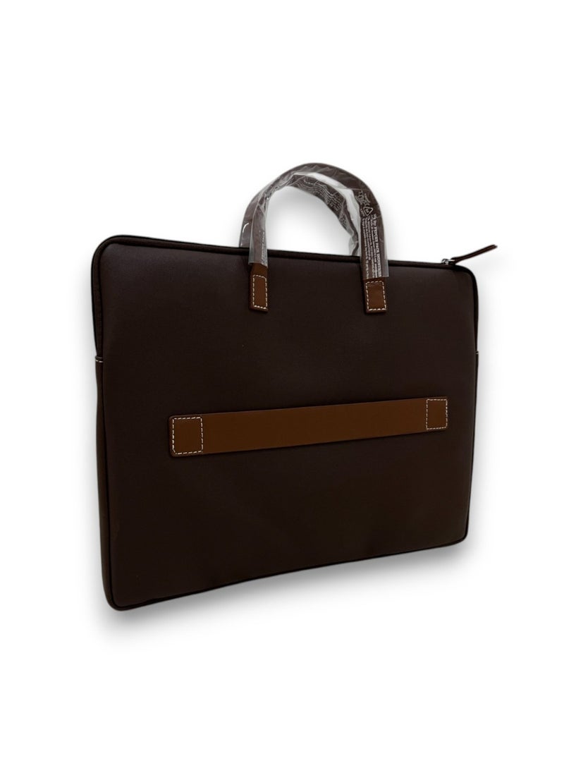 Generic - LAPTOP BAG 14" PU HIGH QUALITY LAPTOP/IPAD CASE WITH SUPERIOR LINING AND CUSHIONING DARK BROWN - Image 1