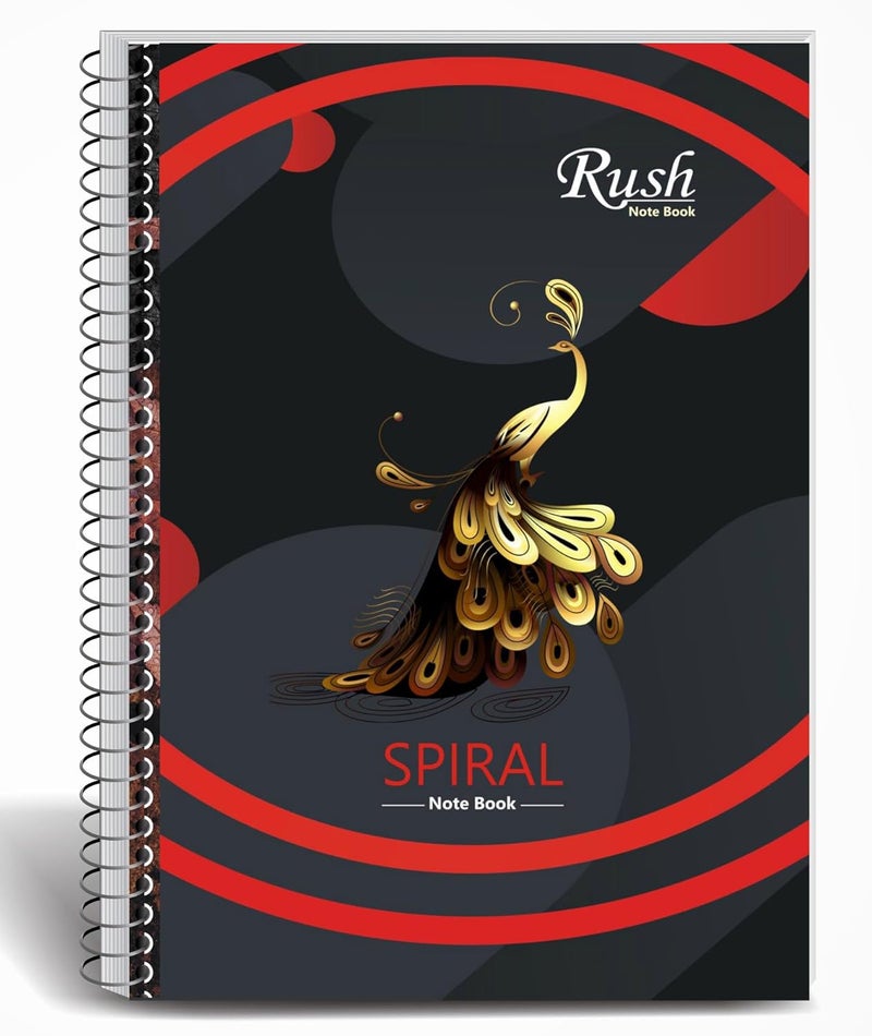 RUSH NOTE BOOKS Semi Rough A4 Spiral Notebook Ruled 400 Pages Notebook | Rough Notebooks 400 Pages Cheap | A4 Size Spiral Notebooks For Students 400 Pages | Register Note Book 400 Pages - Image 1