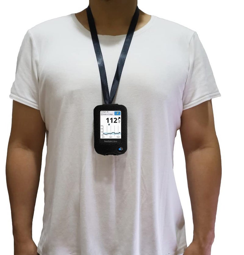 SNK Fitted Leather Case W/Screen Protector (Includes Carabiner & Lanyard) for Freestyle Libre,Freestyle Libre 2, Freestyle Libre 14 Day,Freestyle Libre HD (Black) - Image 3