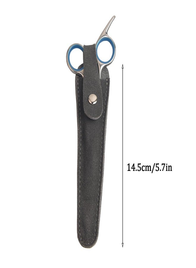LAKE OF FIRE Scissors Case with Zippers and Leather Cover for Convenient Storage and Protection (Purple+Gray) - Image 4